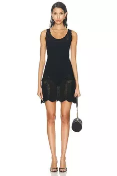Мини-платье крючком с круглым вырезом-майкой Norma Kamali, черный