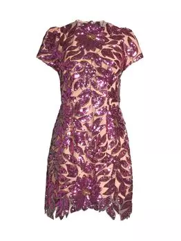 Мини-платье Kyla с цветочным принтом и пайетками Milly, розовый