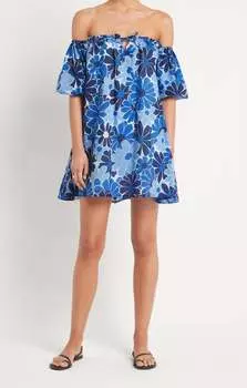 Мини-платье Letisha в цвете Canaria Floral Blue FAITHFULL THE BRAND
