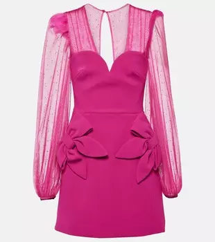 Мини-платье lilah из крепа с декором Rebecca Vallance, розовый