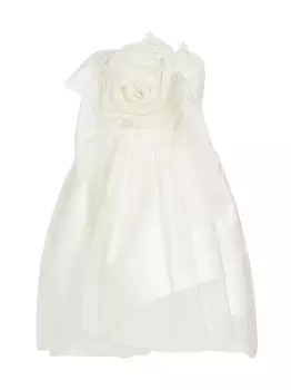 Мини-платье Lottie из органзы с лепестками Danielle Frankel, слоновая кость