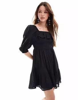 Мини-платье Lovedrobe с квадратным вырезом черного цвета