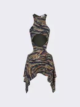 Мини-платье «Магнолия» The Attico, хаки