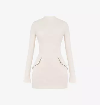 Мини-Платье Mahalia из эластичной ткани с гофрированными манжетами House Of Cb, бежевый