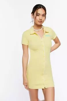 Мини-платье Malibu California с графическим рисунком Forever 21, желтый