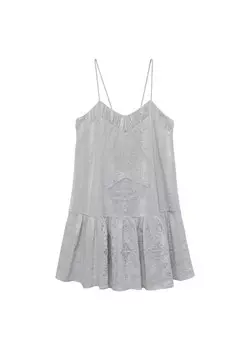 Мини платье MANGO Dress Constan, серебряный