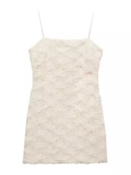 Мини платье MANGO Dress Marlo, светло-бежевый
