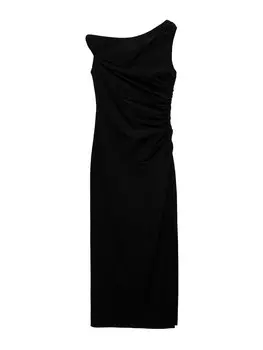 Мини платье MANGO Dress ROLL, черный