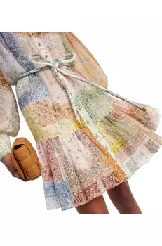 Мини-платье Matchmaker Lantern с банданой и нашивками Zimmermann