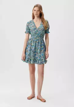 Мини-платье Mavi "SHORT SLEEVE WOVEN DRESS", короткое платье, синий