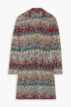 Мини-платье металлизированной вязки крючком MISSONI, разноцветный
