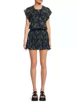 Мини-платье Milene с цветочным принтом Ramy Brook, цвет Navy Combo