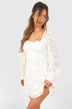 Мини-платье Milkmaid с фактурным корсетом boohoo, белый