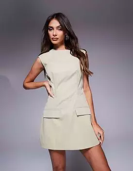 Мини-платье Missyempire бежевого цвета со структурированными карманами