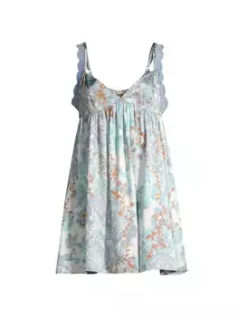 Мини-платье Misty Mornings с кружевной отделкой Free People, цвет cloudy blue combo