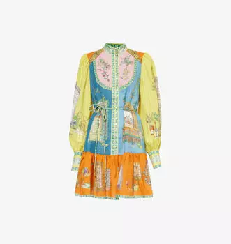Мини-Платье Monte из рами с длинными рукавами Alemais, мультиколор