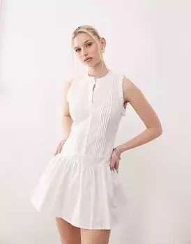 Мини-платье Motel Dayara Pintuck белого цвета