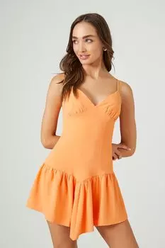 Мини-платье на бретельках с оборками и сердечками Forever 21