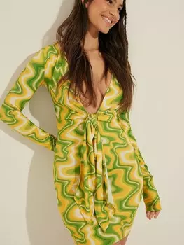 Мини платье NA-KD Dress, зеленый