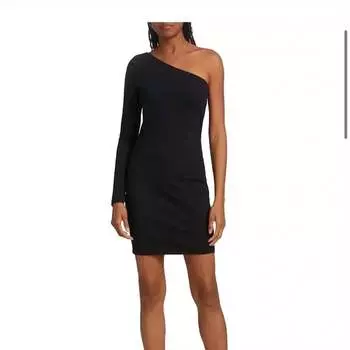 Мини-платье на одно плечо черного цвета Susana Monaco