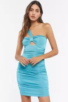 Мини-платье на одно плечо со сборками Forever 21