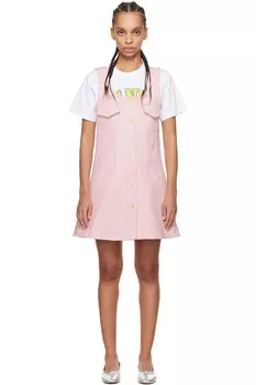 Мини-платье на пуговицах Ganni, розовый