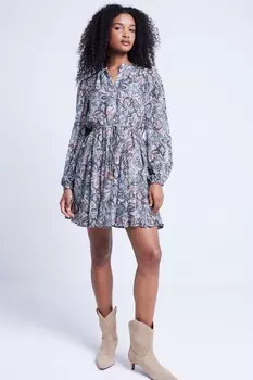 Мини платье на завязках River Island, синий
