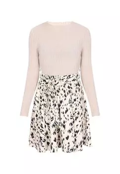 Мини платье NAEMI Dress, бежевый