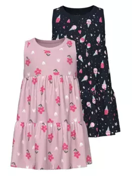 Мини-платье Name It "NMFVIGGA 2P SPENCER DRESS" (упаковка, 2 шт.), розовый