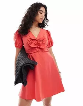 Мини-платье New Look с двойным бантом красного цвета