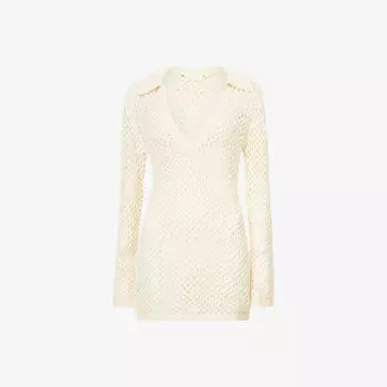 Мини-Платье Newport из полупрозрачной хлопковой смеси Monday Swimwear, белый