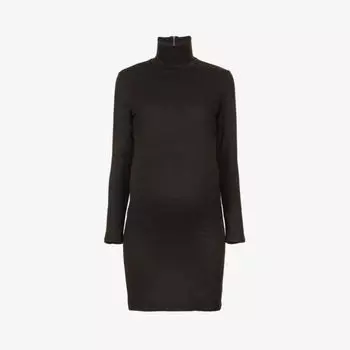 Мини-платье Nicole из эластичного джерси с высоким воротником Bumpsuit, черный