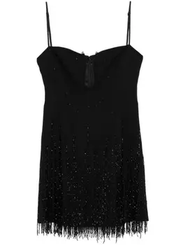 Мини-платье NISSA с бахромой, черный