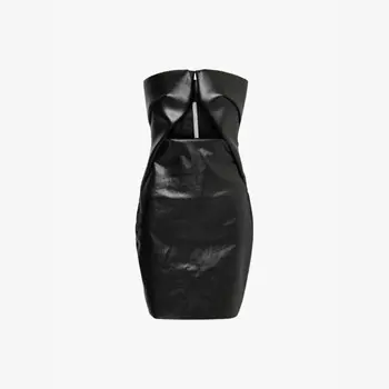 Мини-Платье облегающего кроя из хлопковой смеси с покрытием Prong Rick Owens, черный