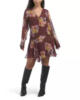 Мини-платье Odilia из смесового шелка Joie, цвет Oxblood