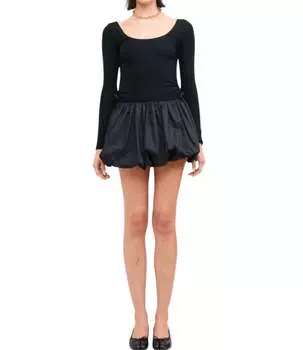 Мини-платье On Point с длинными рукавами и подолом-пузырьком черного цвета Sofie the Label