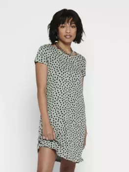 Мини-платье ONLBERA BACK LACE UP S/S DRESS JRS NOOS " Only, цвет Chinois Green Aop:Black Dots