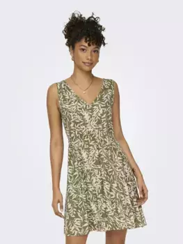 Мини-платье ONLNOVA LIFE VIS SARA STRING DRESS AOP " Only, зеленый