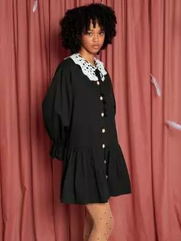 Мини-платье orel с вырезом горловины крючком Sister Jane, черный/белый