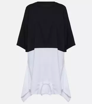 Мини-платье оверсайз из хлопкового джерси Mm6 Maison Margiela, черный