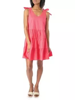 Мини-платье-палатка с бантом Gibsonlook, коралл