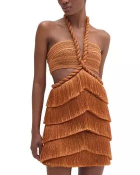 Мини-платье «Пампас» PatBO, золотой