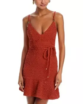 Мини-платье Papillon с жаккардовым узором PatBO, красный