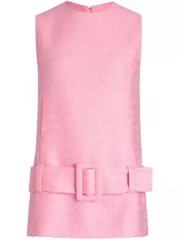 Мини-платье Patou из твида с поясом, розовый