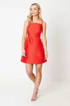 Мини-платье Petite из твила с карманами Coast, красный