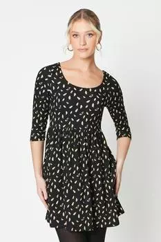 Мини-платье Petite с абстрактным рукавом Dorothy Perkins, черный