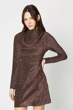 Мини-платье Petite с блестками Dorothy Perkins, бронза
