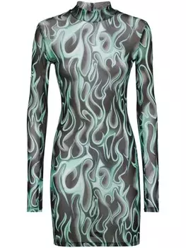 Мини-платье Philipp Plein Flame, черный