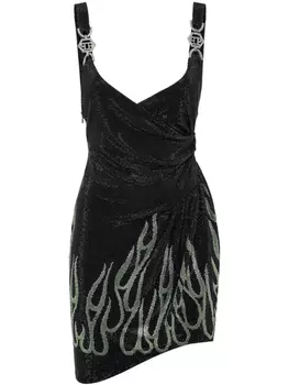 Мини-платье Philipp Plein Flame, черный