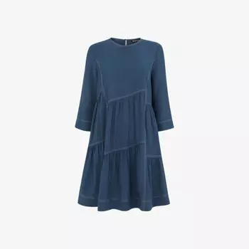 Мини-Платье Phoebe с трапециевидным узором и декоративными швами Whistles, синий